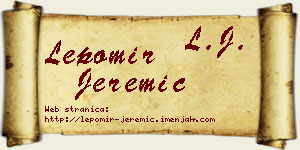 Lepomir Jeremić vizit kartica